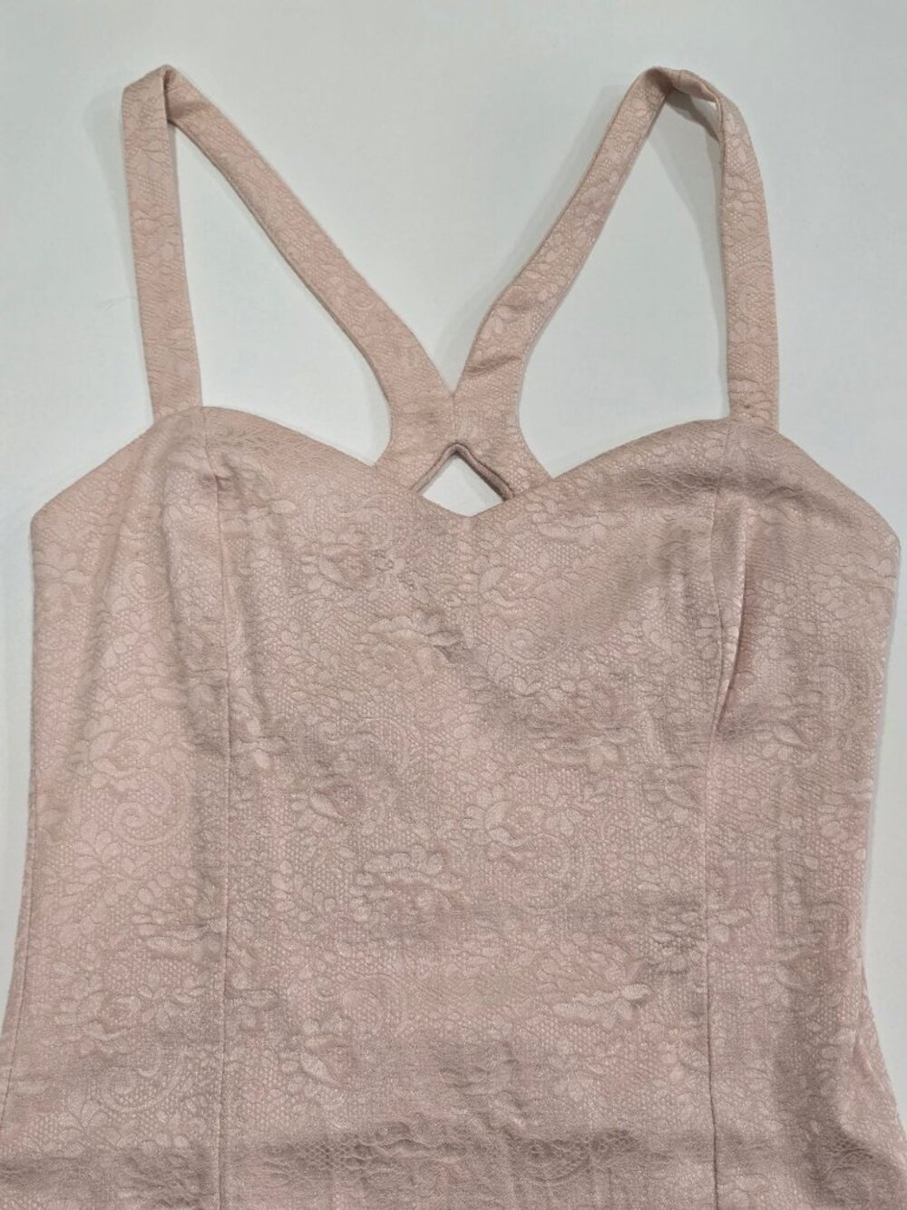 Bershka ✦ Pink Lace Sleeveless Dress ✦ Strappy Back & Side Zip Dressy Collection - Picture 5 of 10
